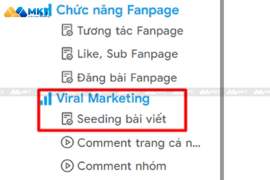 Chọn mục Viral Marketing