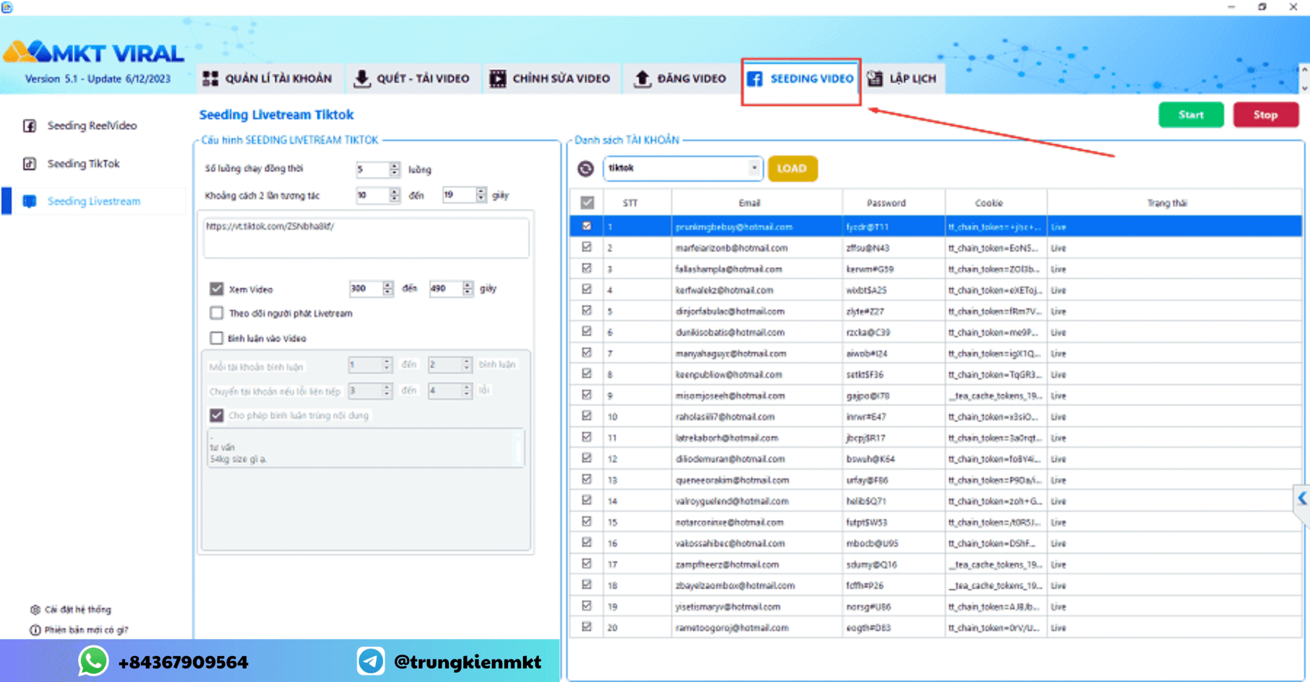Seeing video và livestream tiktok